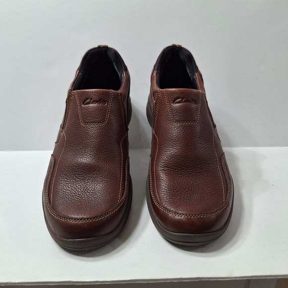 Clarks 1825 Men’s Brown Leather Classic Comfort Versatile Slip-On Loafer Size 12 - Picture 3 of 14